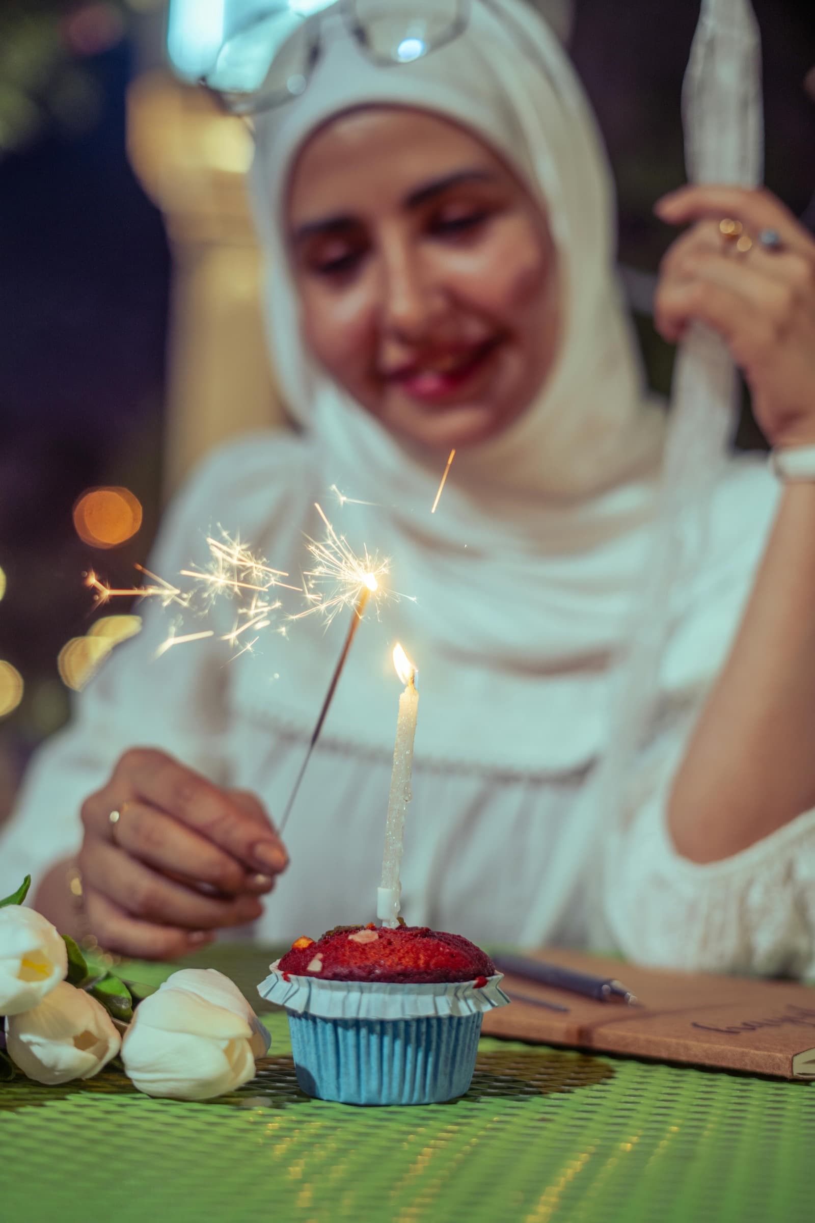 Gâteau d'anniversaire avec une bougie